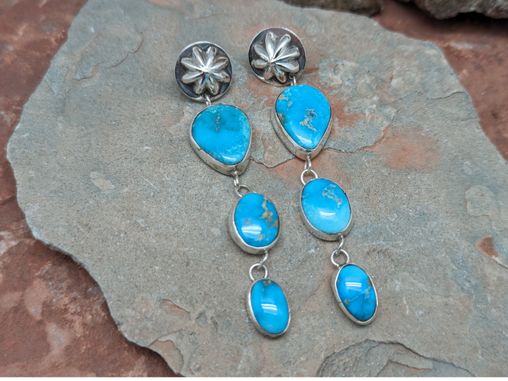 Blue Ridge Turquoise Waterfall Earrings