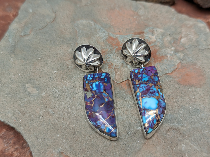 Wholesale Purple Mohave Turquoise Drop Earrings