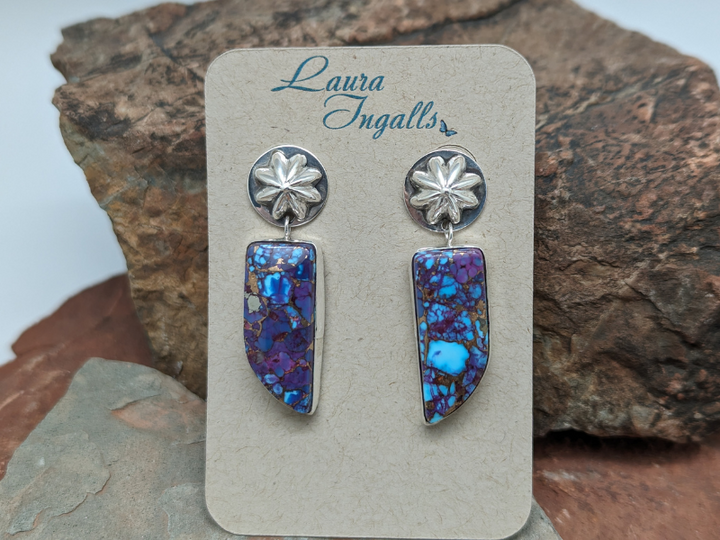 Wholesale Purple Mohave Turquoise Drop Earrings