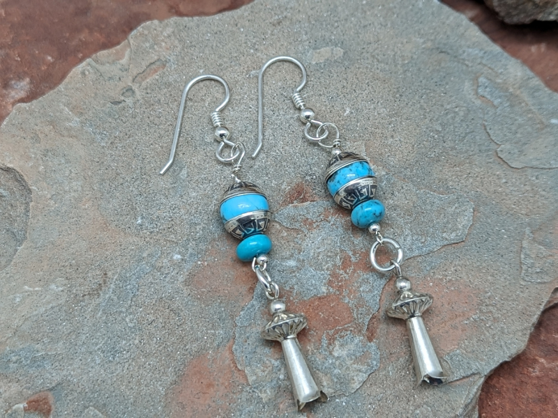 Wholesale Turquoise Squash Blossom Earrings