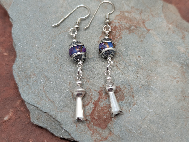 Sterling Silver Squash Blossom Earrings