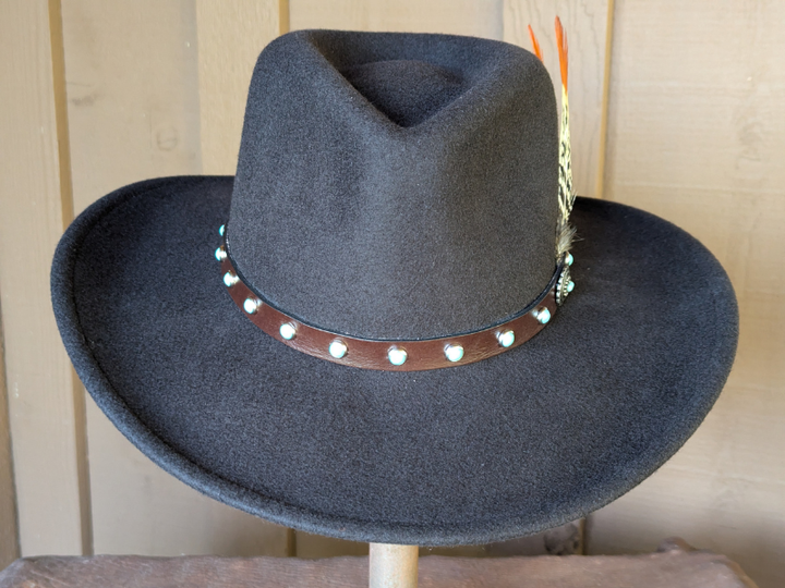 Brown Wool Fedora Western Style
