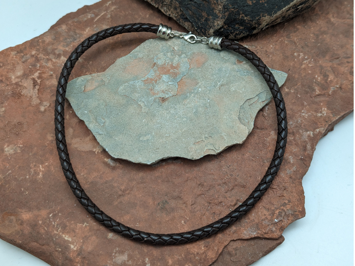 Wholesale Braided 6mm Brown Leather Necklace