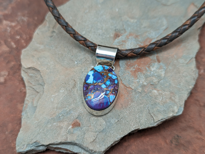 Purple Mohave Turquoise Drop Necklace