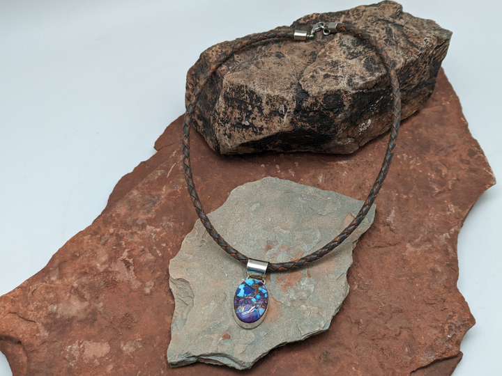 Purple Mohave Turquoise Drop Necklace