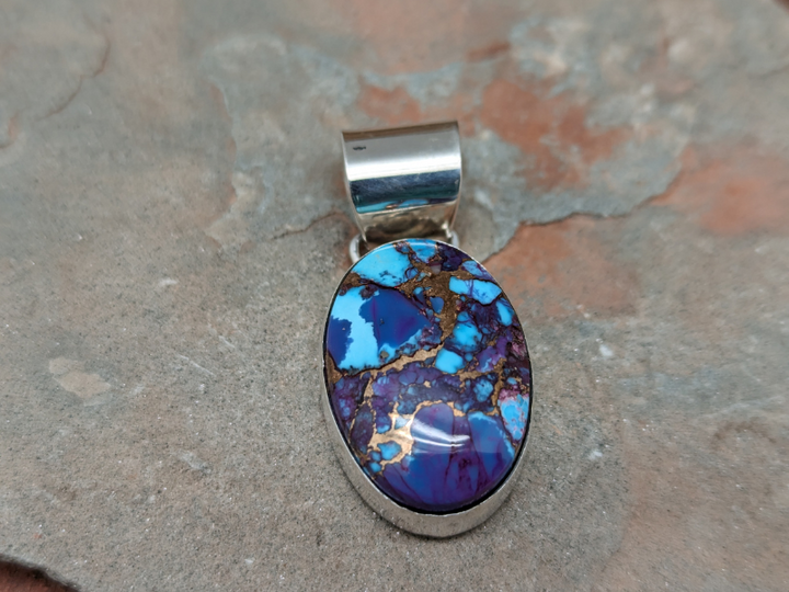 Purple Mohave Turquoise Drop Necklace
