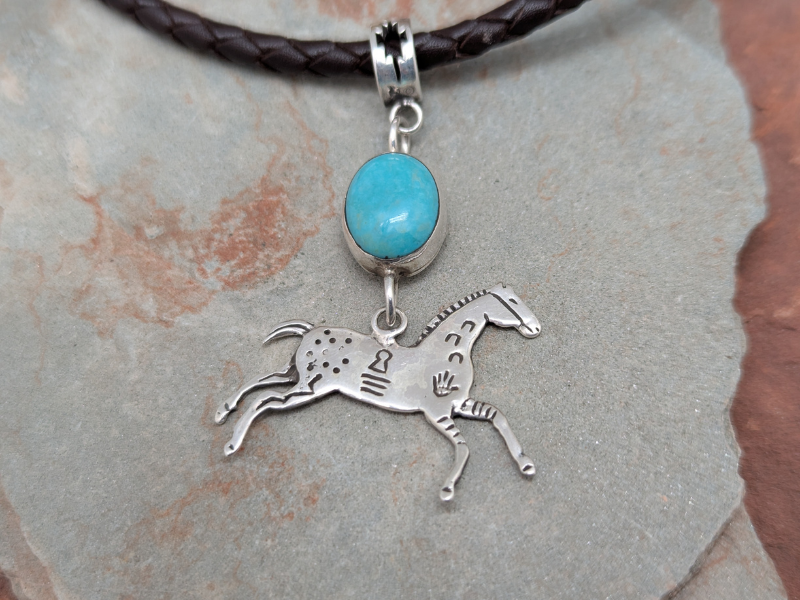 Horse Necklace with Turquoise