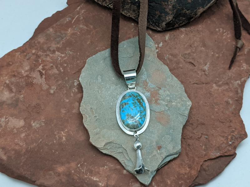 Wholesale Campitos Turquoise Squash Blossom Pendant