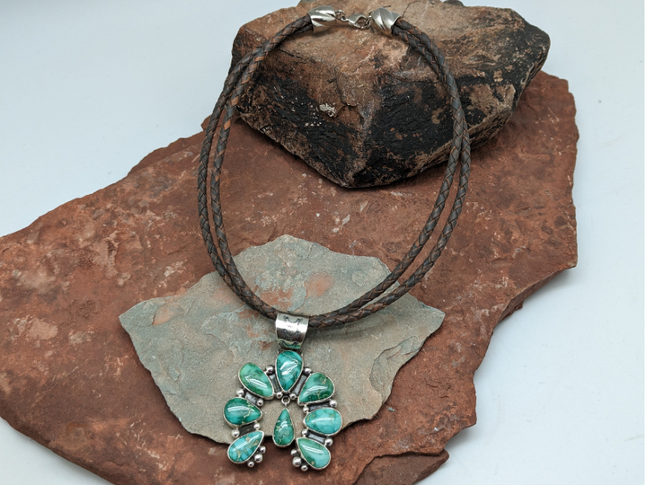 Braided Charcoal Leather 2 Strand Necklace