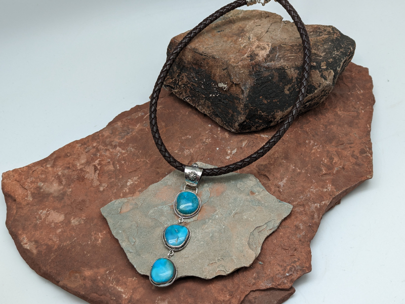 Wholesale Sleeping Beauty Turquoise Waterfall Pendant