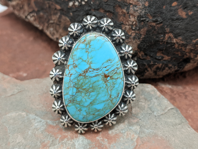 Wholesale Kingman Turquoise Berry Cluster Ring - Adjustable