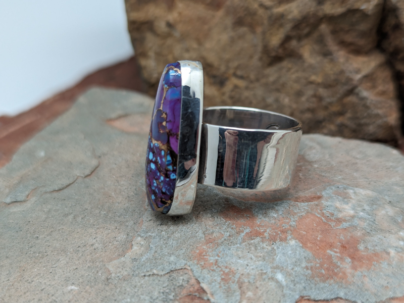 Purple Mohave Turquoise Cigar Band Ring