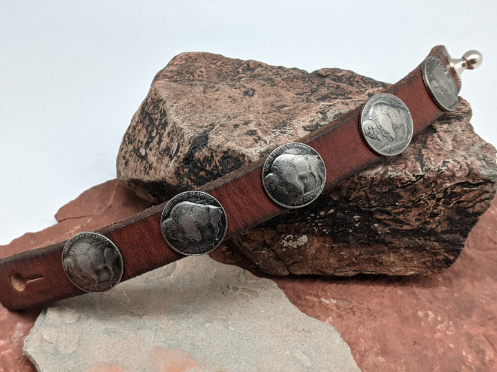 Buffalo Nickel Leather Bracelet