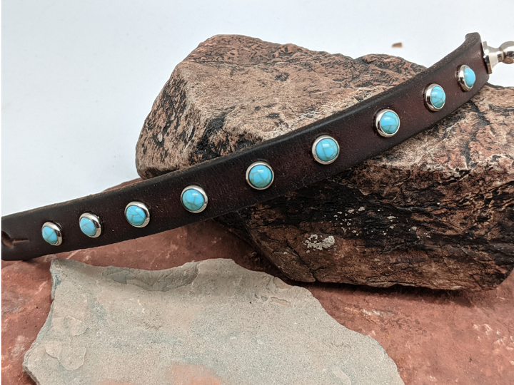 Turquoise Stud Leather Bracelet