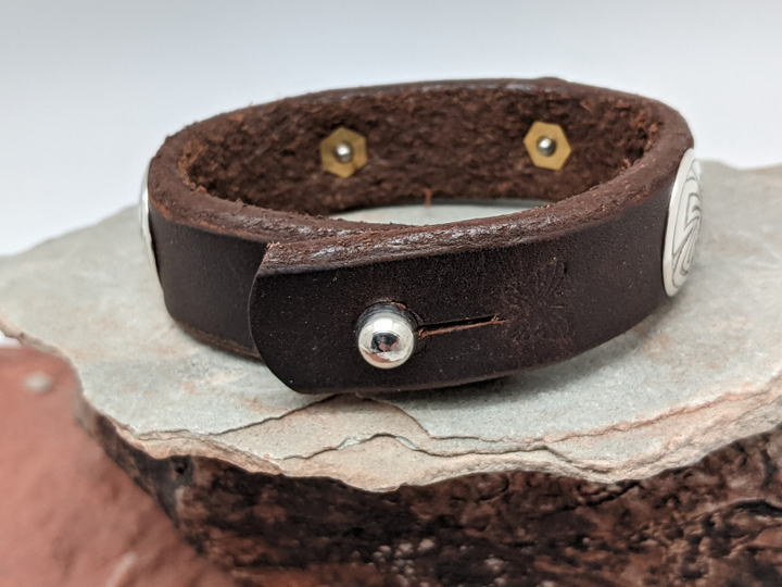 Wholesale Movement Concho Leather Bracelet