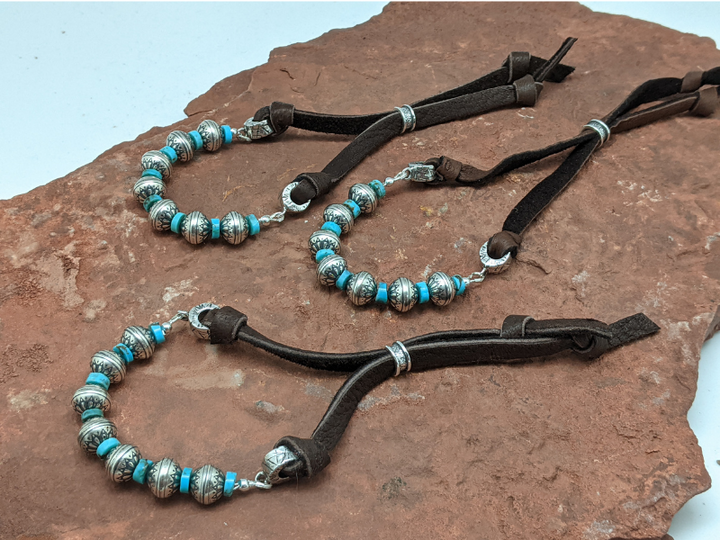 Wholesale Sterling & Turquoise Leather Lace Bracelet