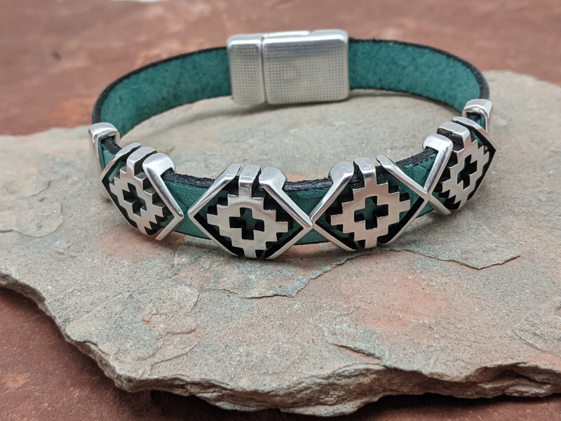 Southwest Rhombus Leather Bracelet