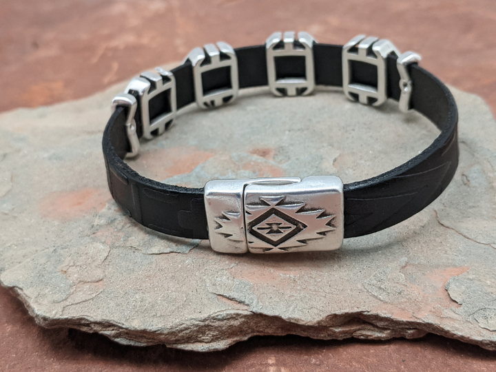 Southwest Rhombus Leather Bracelet