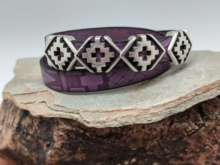 Southwest Rhombus Leather Wrap Bracelet