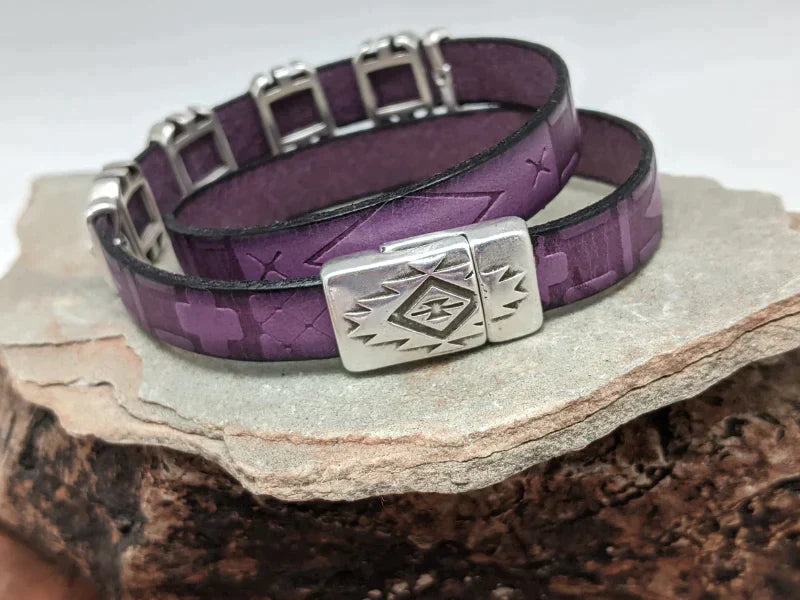 Wholesale Southwest Rhombus Leather Wrap Bracelet