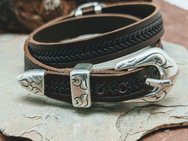 Wholesale Southwest Sunburst Wrap Bracelet  Tan