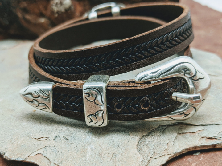 Wholesale Southwest Sunburst Wrap Bracelet  Tan
