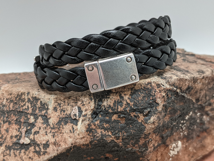 Wholesale Feather Braided Leather Wrap Bracelet