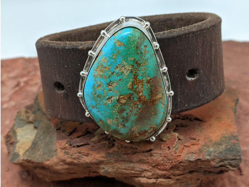 Turquoise Mountain Leather Bracelet