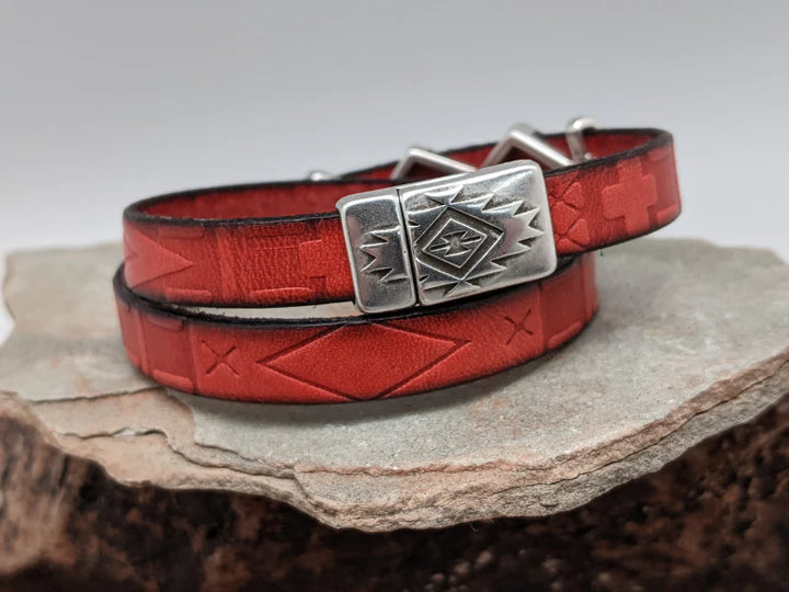 Wholesale Southwest Diamond Leather Wrap Bracelet