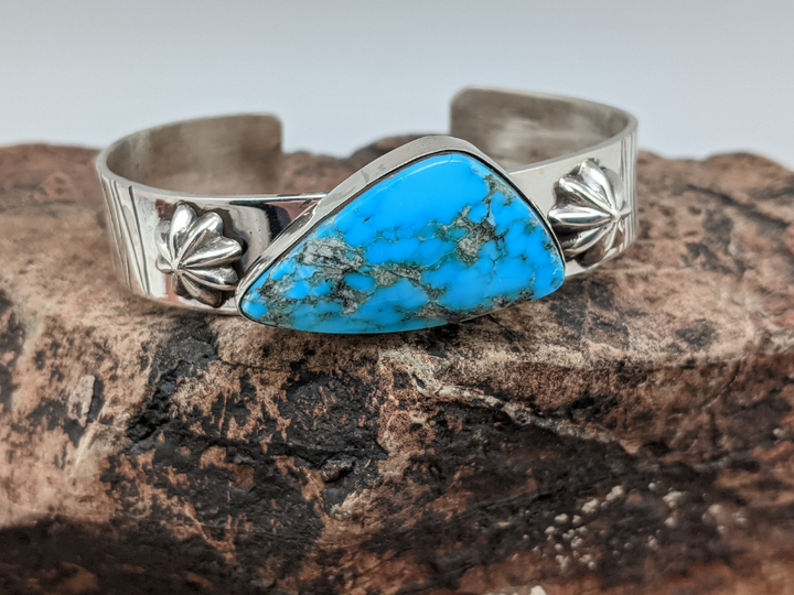 Kingman High Blue Turquoise Sterling Silver Cuff
