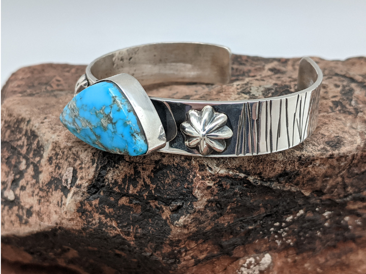 Kingman High Blue Turquoise Sterling Silver Cuff