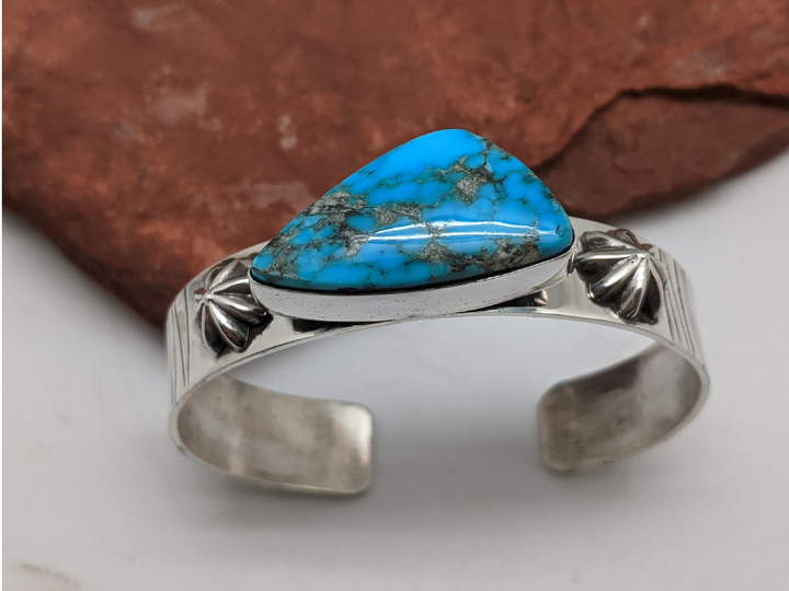 Kingman High Blue Turquoise Sterling Silver Cuff