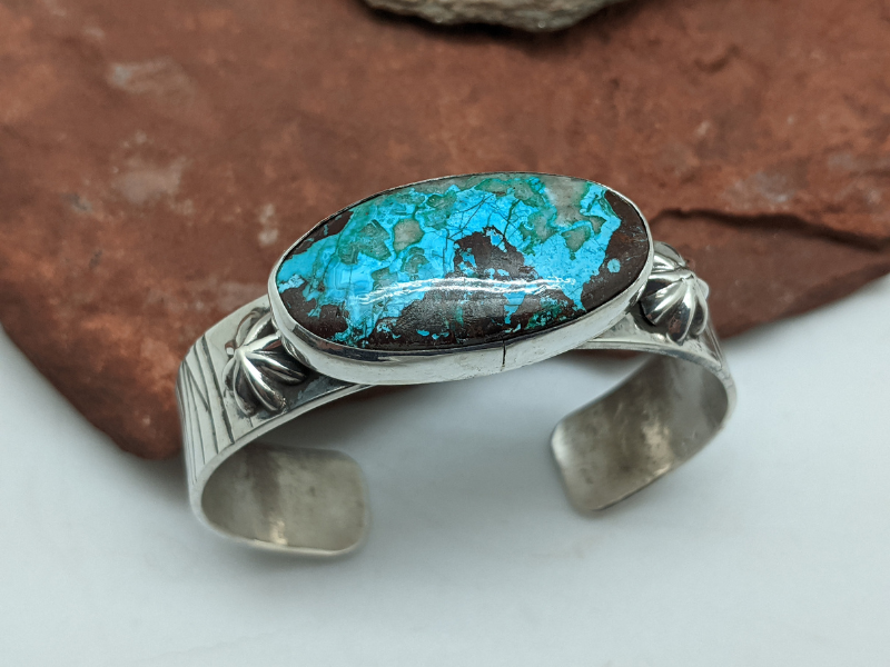 Chrysocolla Sterling Silver Cuff