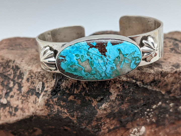 Wholesale Chrysocolla Sterling Silver Cuff