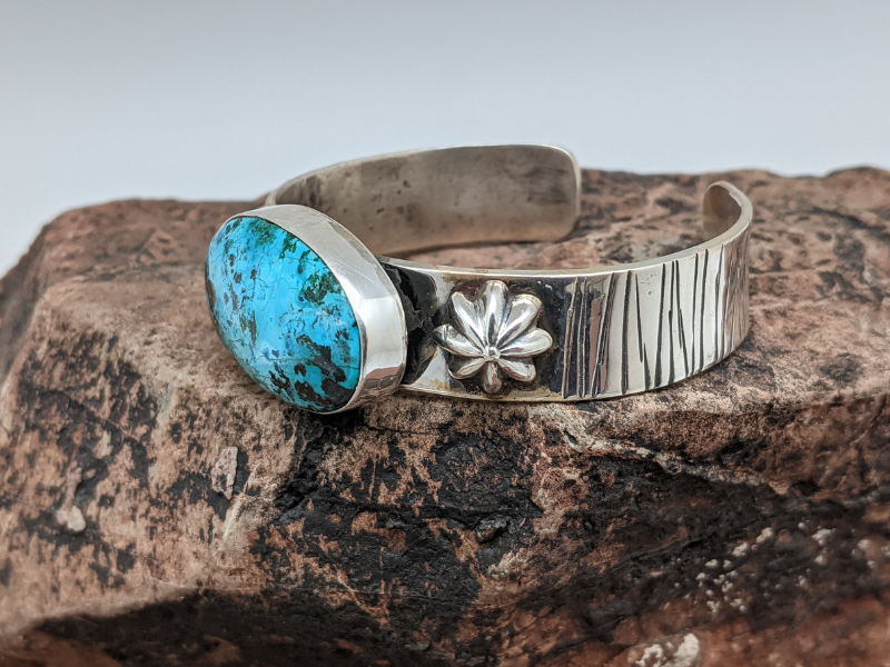 Chrysocolla Sterling Silver Cuff