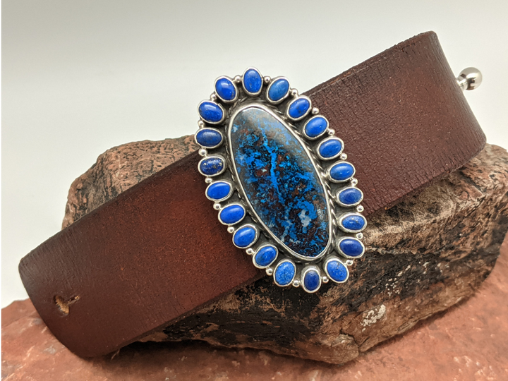 Chrysocolla, Lapis Lazuli Cluster Bracelet