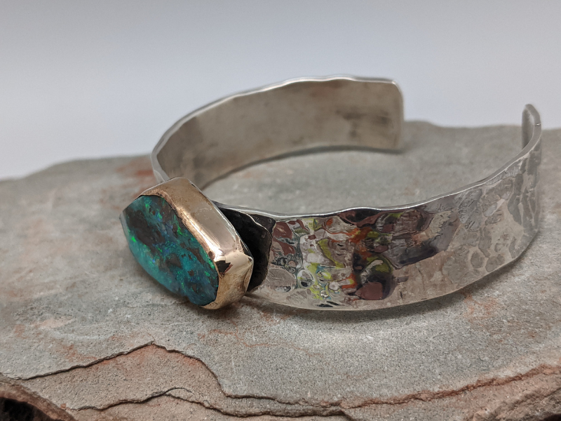 Boulder Opal Sterling Silver Cuff
