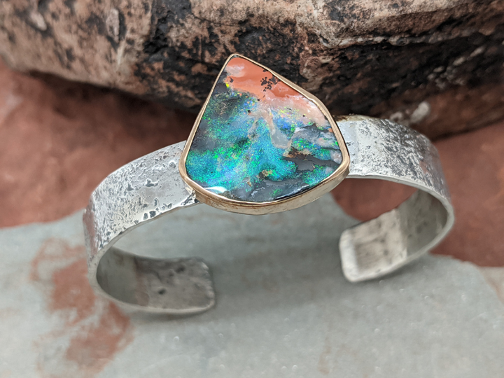 Wholesale Boulder Opal Sterling Silver Cuff