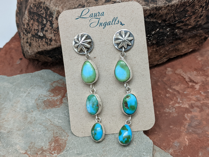 Wholesale Sonoran Gold Turquoise Waterfall Earrings