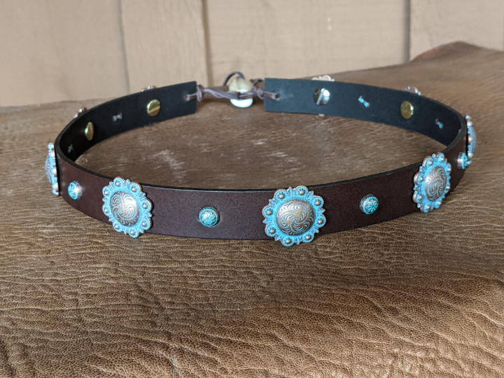 Wholesale Copper Patina Berry Concho Leather Hatband