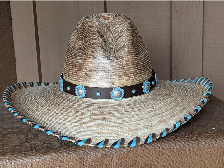 Wholesale Copper Patina Berry Concho Leather Hatband