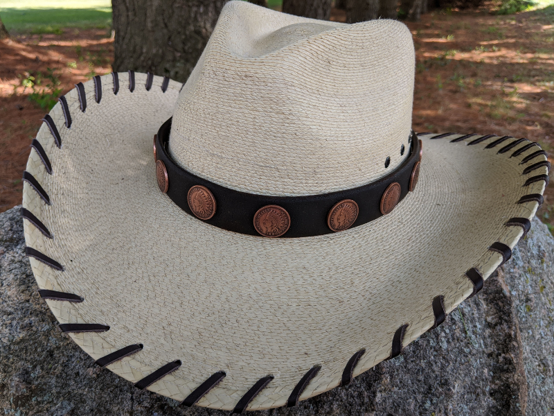 Indian Head Penny Leather Hatband