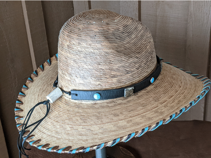 Hi-Yo Sterling Silver, Turquoise Leather Hatband