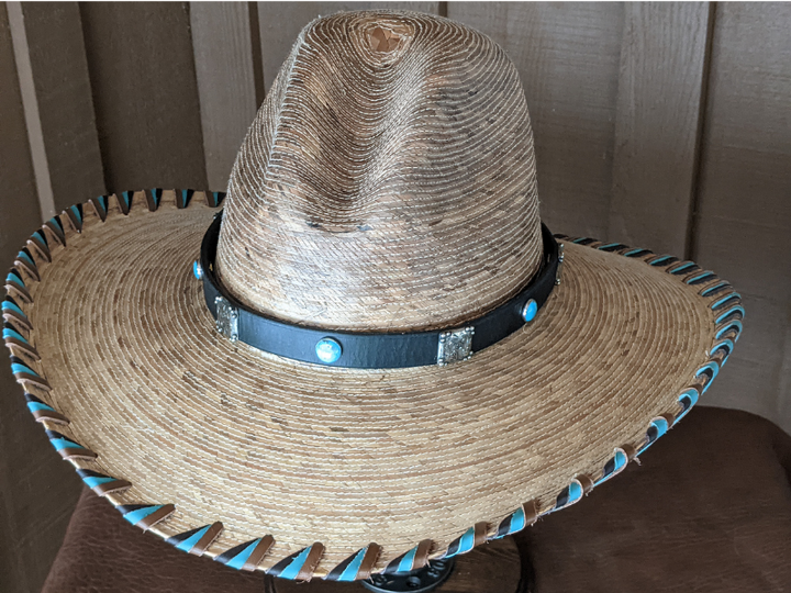 Hi-Yo Sterling Silver, Turquoise Leather Hatband