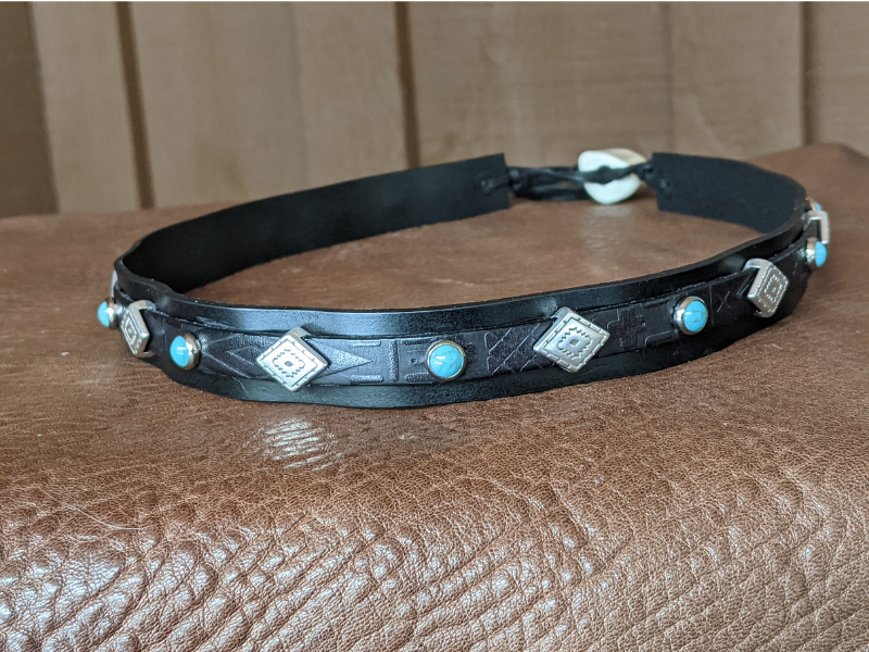 Southwest Diamond Leather Hatband