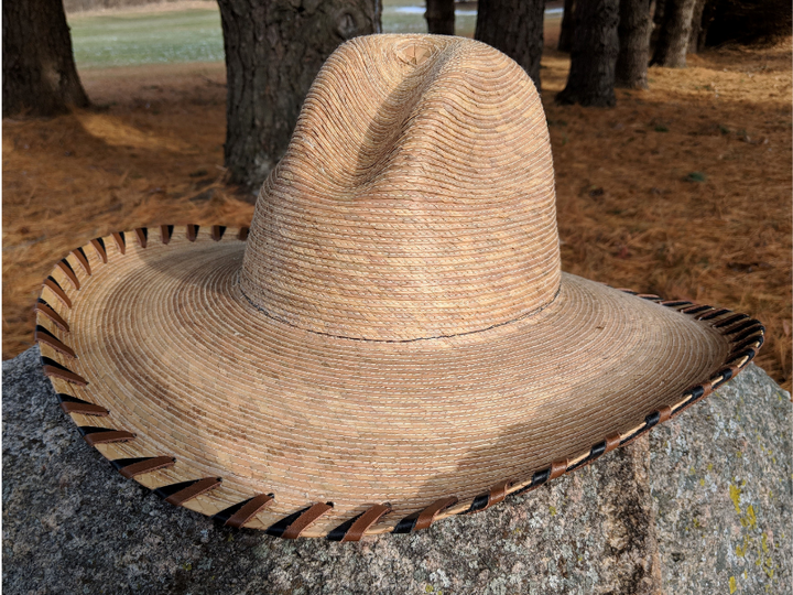 Wholesale Gus Palm Hat Laced in Turquoise, Red & Black