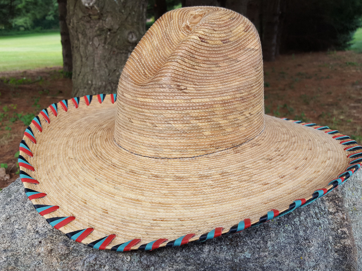 Wholesale Gus Palm Hat  Laced in Saddle & Black