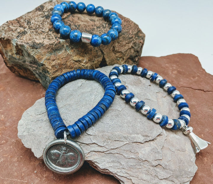 Wholesale Lapis Lazuli Stretch Bracelet - "Be Yourself Everyone Else Is Taken"