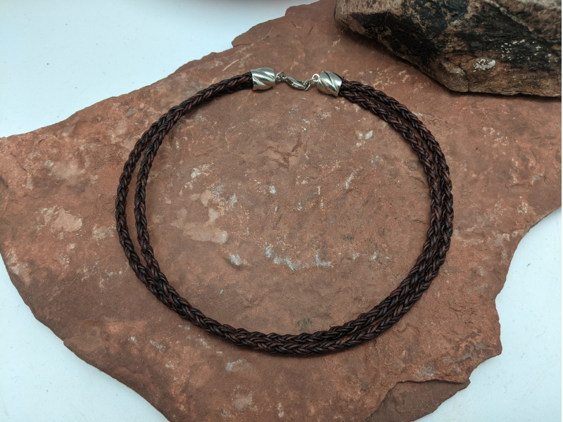 Wholesale Braided Antique Brown Leather 2 Strand Necklace