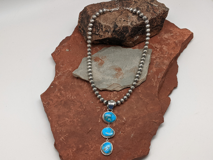 Wholesale Flower Sterling Silver 8mm Bead Necklace
